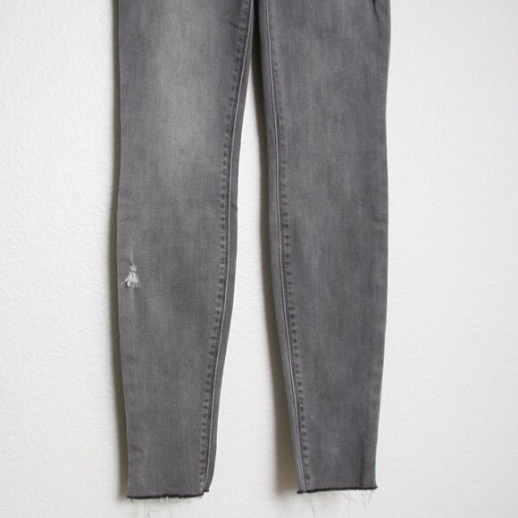 Spanx Distressed Skinny Jeans Raw Hem Vintage Grey XS - Picture 5 of 11